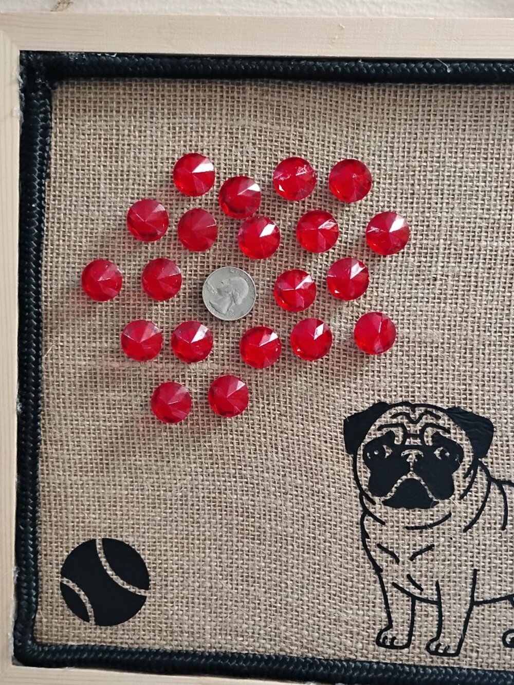 20 Pc Large Red Diamonds Decorative Bulletin Board Push Pins